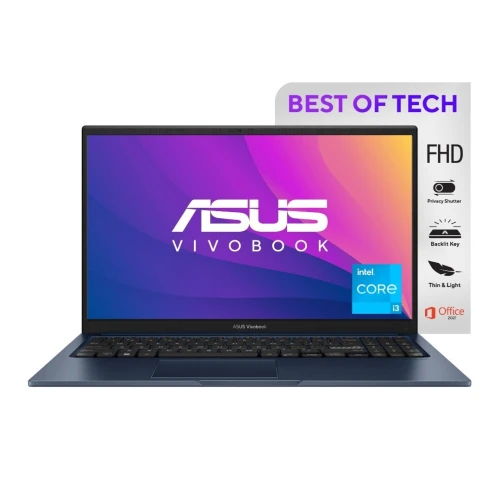 LAPTOP ASUS VIVOBOOK X1504VA - CORE I3-1315U - 8GB DDR4 - 512GB SSD -15,6" FHD - UHD GRAPHICS - HD 720P - BLEU