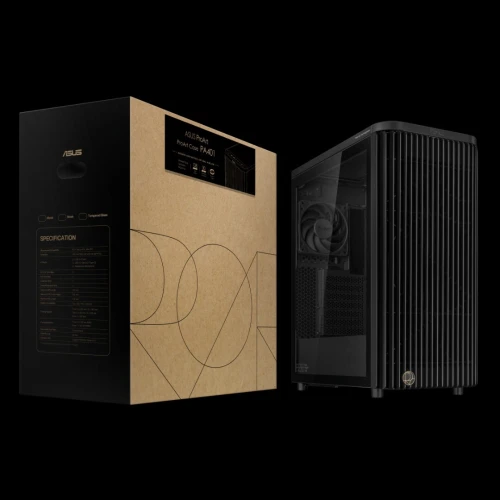 BOITIER ASUS PROART PA401 WOOD TG PWM - BOÎTIER MOYEN TOURE - ATX 240MM - VERRE TREMPÉ - BLACK