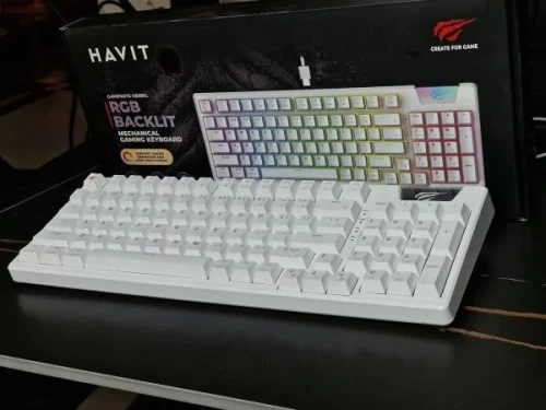 CLAVIER HAVIT MECANIQUE KB-885L WHITE- RED-SW 95%