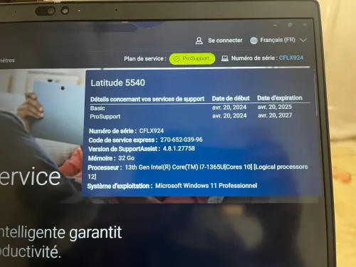 Dell latitude 5540 I7 1365U 32G 512 SSD 15,6 Full HD