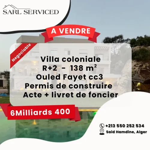 Vente Villa Alger Ouled fayet