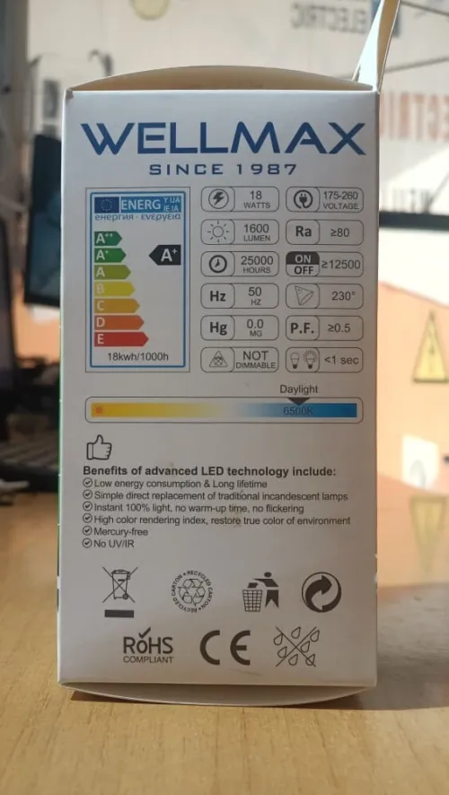 Lampe détecteurs de mouvement Wellmax 09w et 18w