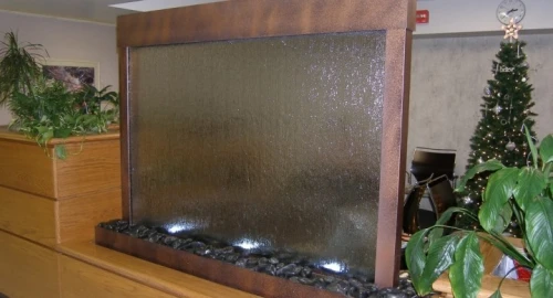 réalisation de fontaine, mur d'eau et mur a bulle. شلال sur mesure