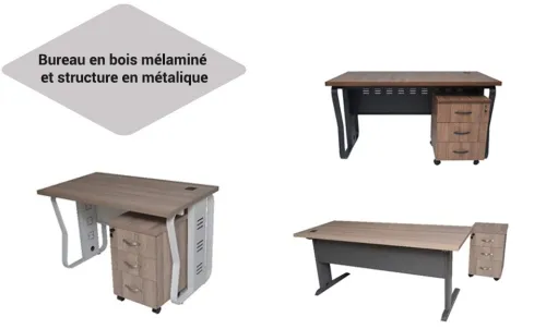 Bureaux modernes MDF + structure métallique
