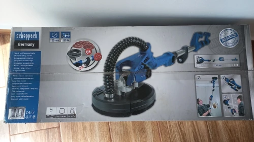 Ponceuse rotative télescopique 170cm avec système aspiration, LED, marque allemande SCHEPPACH DS920