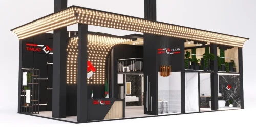 Location/ réalisation Stand d'exposition et point de vente (points de vente, salons et foires)