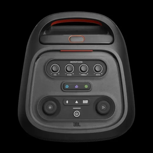 JBL PARTYBOX STAGE 320, Enceinte Bluetooth, 240 W - Batterie intégrée - Effets lumineux - Prises micro/guitare - Bluetooth 5.4/USB/AUX - IPX4 - Poignée trolley + roulettes