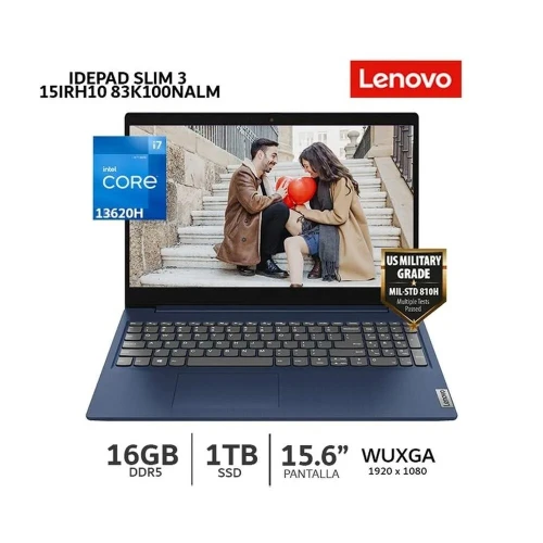 IdeaPad Slim 3 , Intel Core i7-13620H , 16GB LPDDR5x , 1TB SSD , 15.3" WUXGA