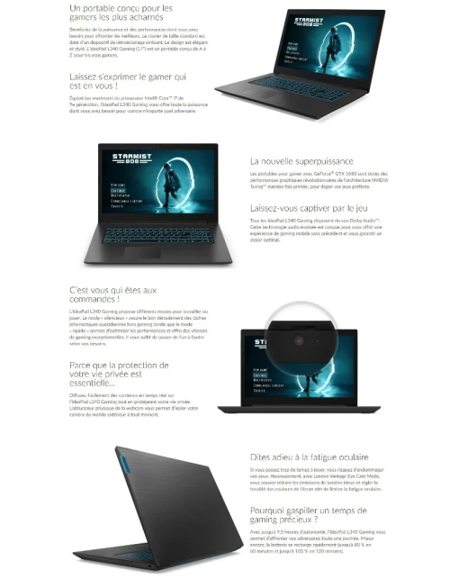 VENDU - LENOVO IDEAPAD L340 17" Gaming (17IRH), Intel Core i5-9300H, 8GB, 128GB SSD + 1TB HDD,