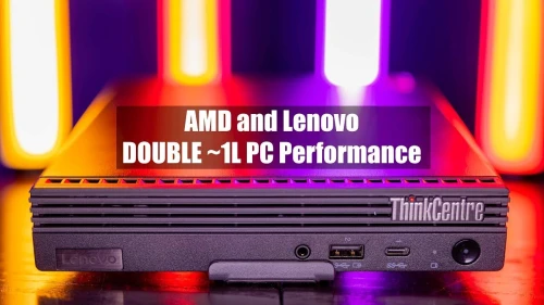 VENDU - Lenovo M75q Gen 5  (ThinkCentre)  Ryzen 5Pro 8500GE + Écran 23,8"FHD ThinkCentre TIO24Gen G5