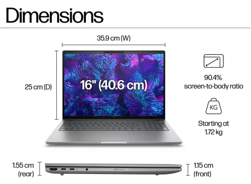 HP ZBook 8 G1i 16 Tactile,Ultra 7 265H,32GB DDR5,1TB SSD,NVIDIA RTX 500 Ada Generation,16" WUXGA