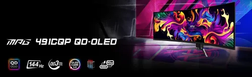 VENDU - MSI OLED QD MPG 491CQP, 5K- 5120 x 1440 pixels, 49" , 144Hz , 0.03Ms, AMD FreeSync Premium 