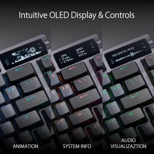 VENDU - ASUS ROG Azoth - Clavier mécanique Gaming avec Connection tri-Mode, écran OLED
