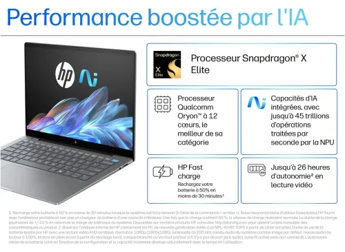 HP OmniBook X (14-fe0005ns), Snapdragon X Elite X1E-78-100, 32GB LPDDR5X 8448MHz, 1TB SSD, 14" 2.2K