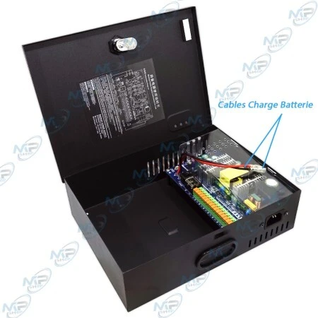 Bloc d'Alimentation pour Caméra avec Emplacement Batterie CCTV 