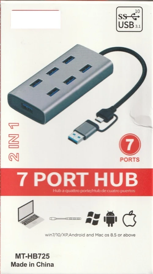 HUB USB 3.0 4/7 Ports 2 in 1 