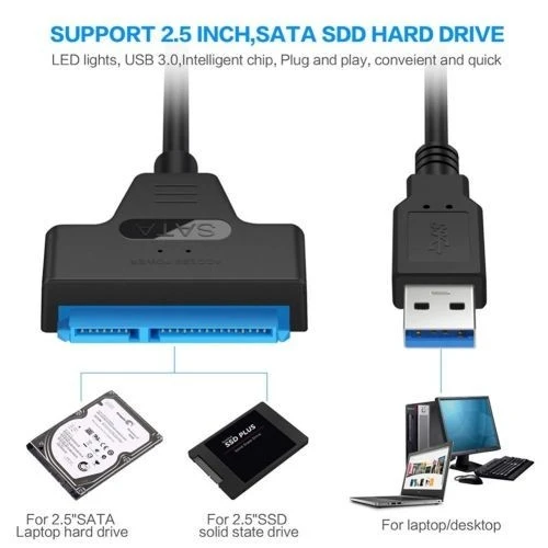 Cable Rack Externe Disque dur USB 2.0 / 3.0 +12 v