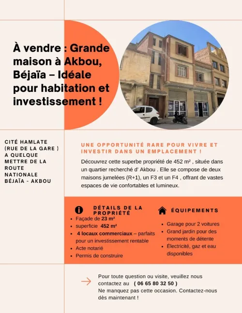 Vente Villa Béjaïa Akbou