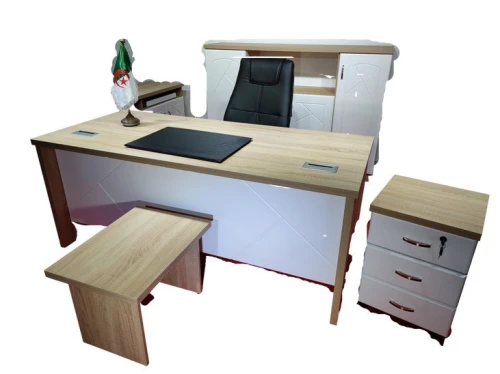 ENSEMBLE DE BUREAU PDG MDF ACAJOU