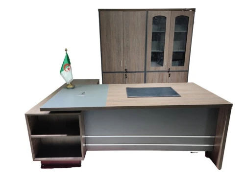 ENSEMBLE DE BUREAU PDG MDF ACAJOU