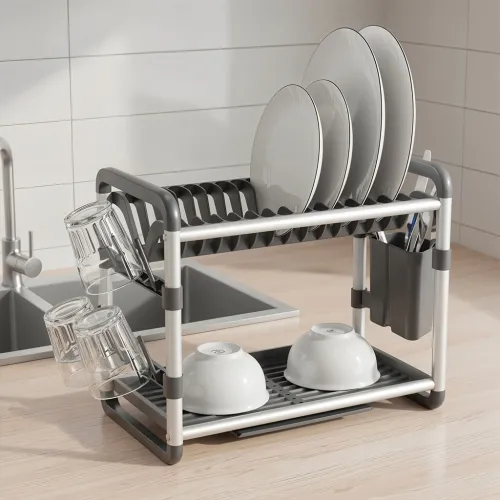 Égouttoir Aluminium 2 Étages Haute Qualité pour Cuisine  SX-842