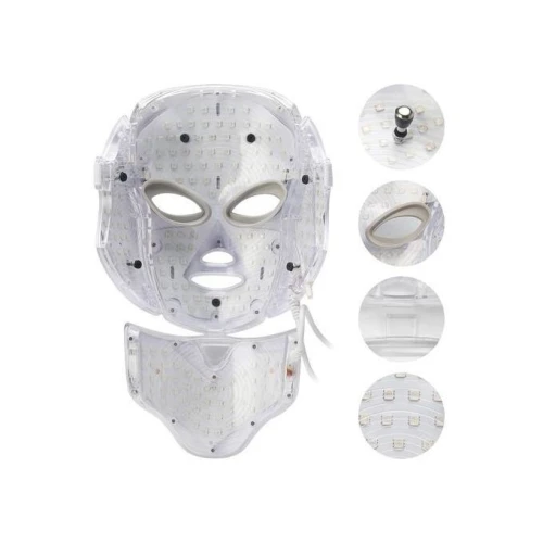 Masque LED Thérapie Photonique  Anti-Âge et Rides, 7 Couleurs Visage Cou