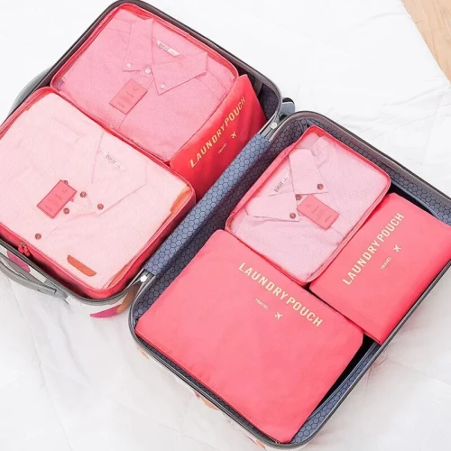 Ensemble de 6 Pcs Sacs de rangement Cube de voyage laundry Pouch