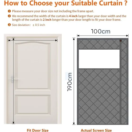 Rideau Isolant Porte  PVC Transparent et Protection Thermique