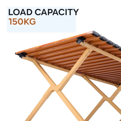 Table Pliable Outdoor Aluminium  Style Bois Élégant