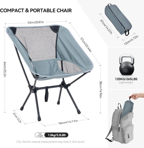 Chaise Camping Portable  Ultra Légère et Facile à Transporter