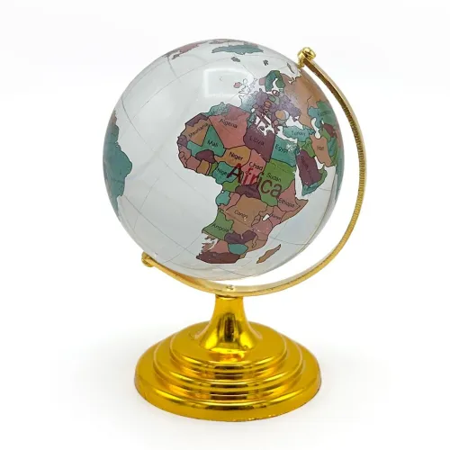 Globe Terrestre en Cristal  Rotation Élégante pour Décoration