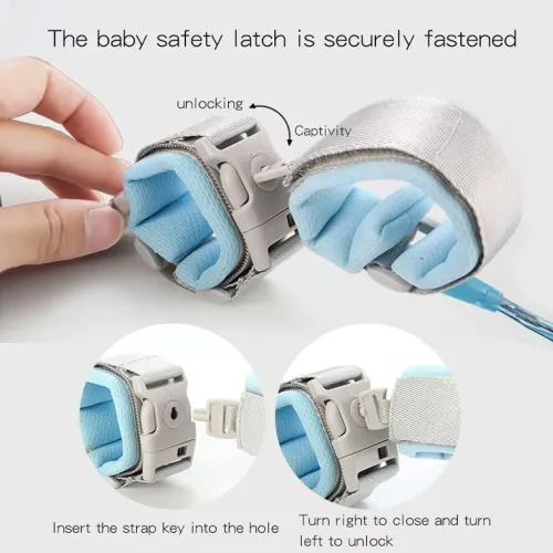 Bracelet de Sécurité Enfant avec Câble Rotatif 2m et Serrure de Verrouillage