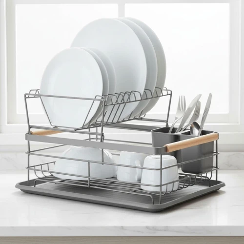 Égouttoir Double Niveau Premium avec Plateau pour Cuisine
