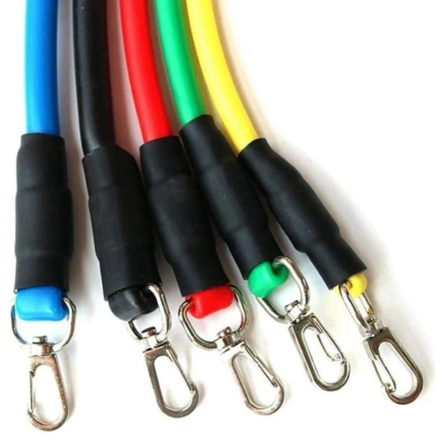 Cordes élastiques de musculation Ensemble de bandes pour sport 11Pcs (5Kg-45Kg)  طقم التدريب المنزلي