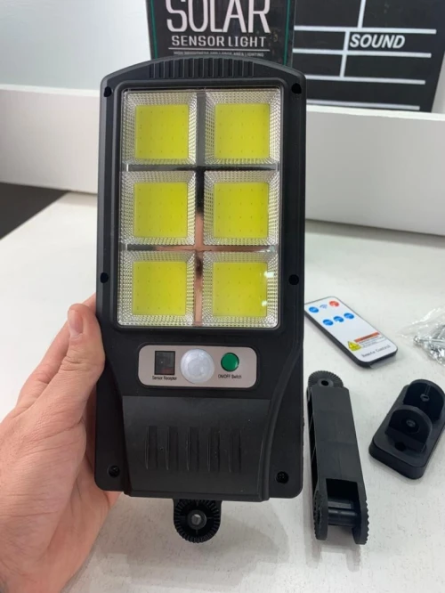 Éclairage Solaire LED Extérieur Lampadaire avec Capteur de Mouvements