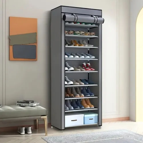 Armoire à Chaussures 9 Étages  Protection Anti-Poussière