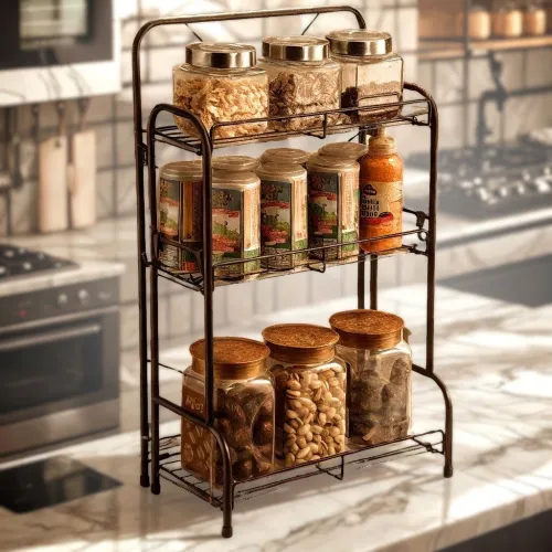 Étagère de Rangement à 3 Niveaux 59x19x35cm  وحدة رفوف تخزين بثلاث طبقات