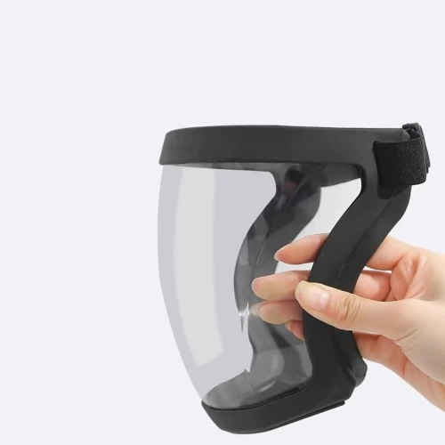 Masque facial intégral HD transparent, super protecteur anti-buée et respirant