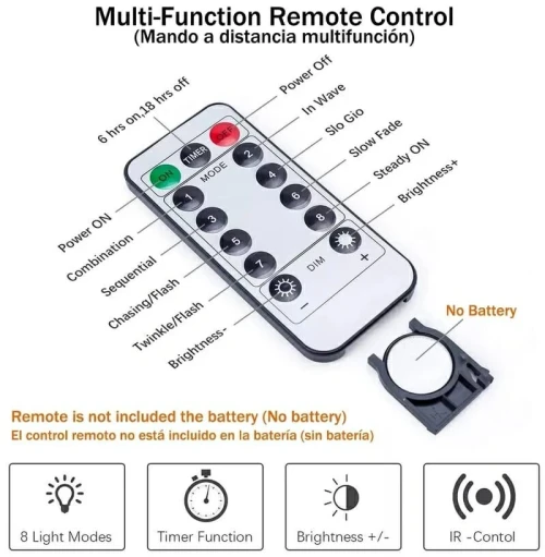 Rideau de Lumières 3-3 m 220V pour Jardin Balcon et Fêtes