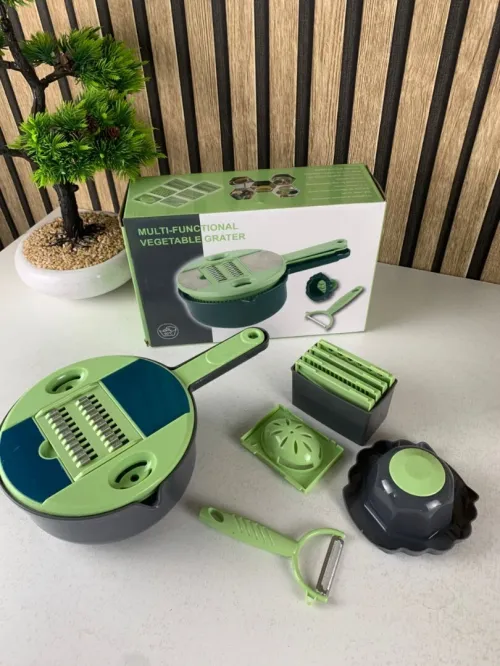 Râpe Multi-usage 9-en-1 pour Découpe de Légumes Rapide