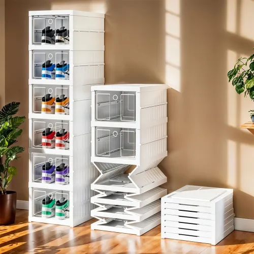 Rangement Chaussures Transparent Pliable 6 Étages
