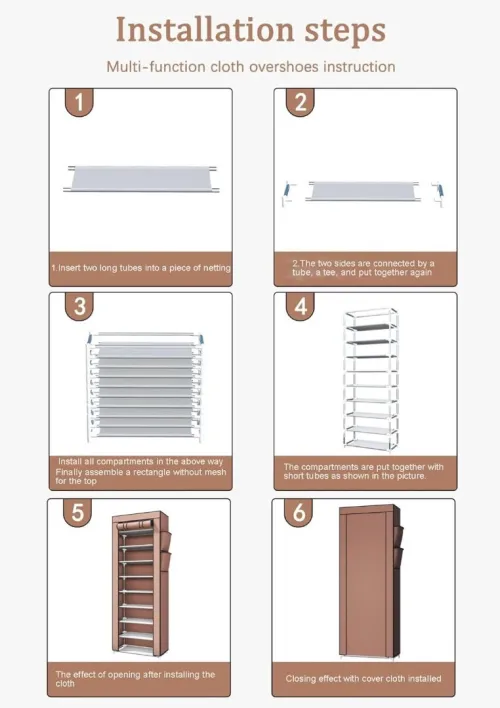 Armoire à Chaussures 10 Étages  Protection Anti-Poussière