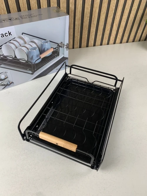 Égouttoir à Vaisselle avec Poignées en Bois  Design Élégant pour Cuisine