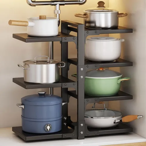 Support Casseroles sous Meuble Réglable à 7 Niveaux  Gain de Place