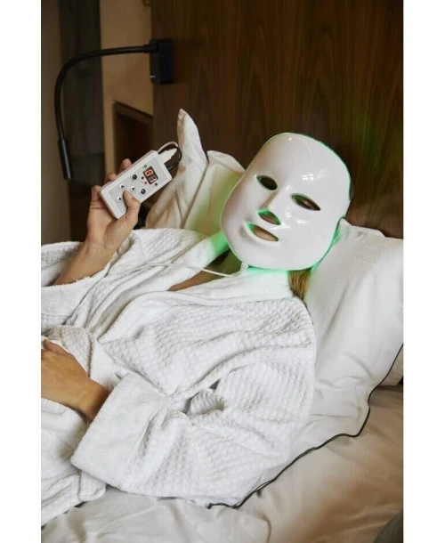 Masque LED Thérapie Photonique  Anti-Âge et Rides, 7 Couleurs Visage Cou