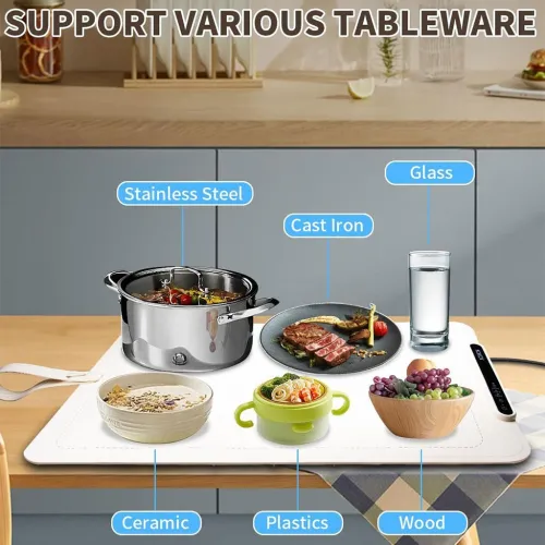 Chauffe-Plats Électrique en Silicone Alimentaire  Température Ajustable