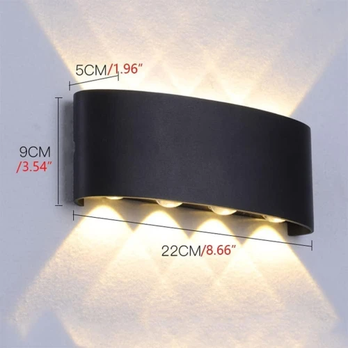 Applique Murale LED 8W DÉclairage Extérieur 4 Lampes en PP
