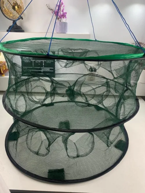 Filet Piège de Pêche 70cm Rond avec 20 Ouvertures - Facile à Transporter