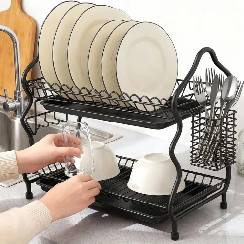 Égouttoir de Cuisine 2 Étages avec Plateau dÉcoulement KD-1030AL