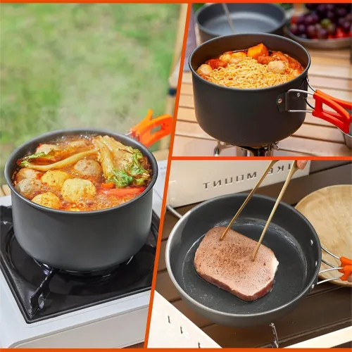 Set Cuisine Portable en Aluminium pour Outdoor  Camping et Randonnée